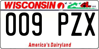 WI license plate 009PZX