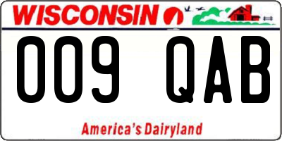 WI license plate 009QAB