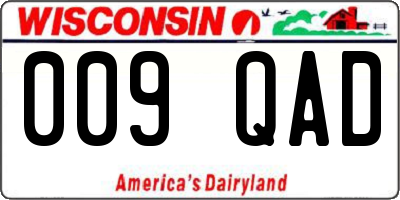 WI license plate 009QAD