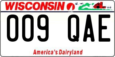 WI license plate 009QAE