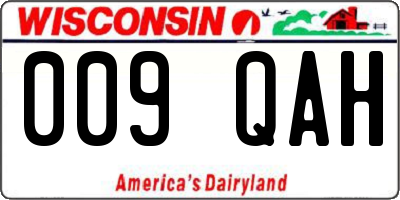 WI license plate 009QAH