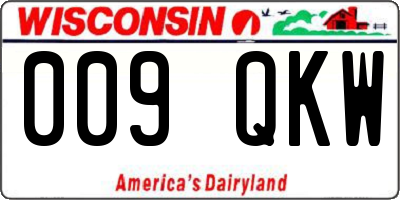 WI license plate 009QKW