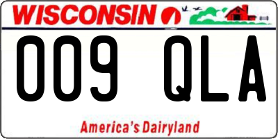 WI license plate 009QLA