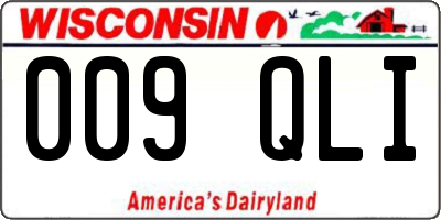 WI license plate 009QLI