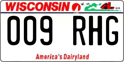 WI license plate 009RHG