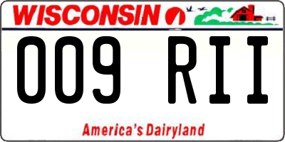 WI license plate 009RII
