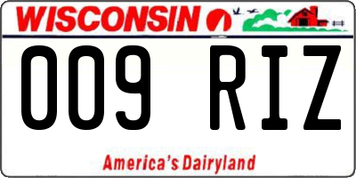 WI license plate 009RIZ
