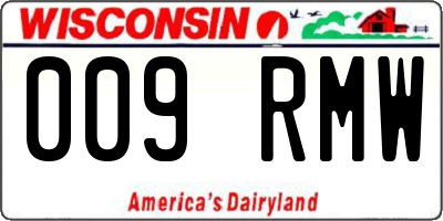 WI license plate 009RMW