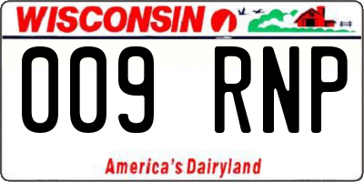 WI license plate 009RNP