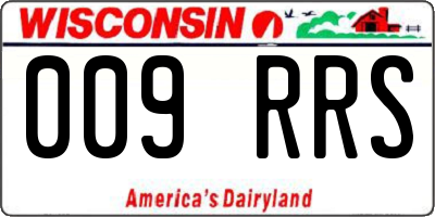 WI license plate 009RRS