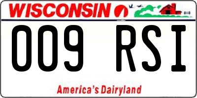 WI license plate 009RSI