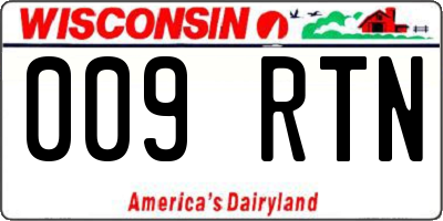 WI license plate 009RTN