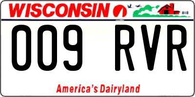 WI license plate 009RVR