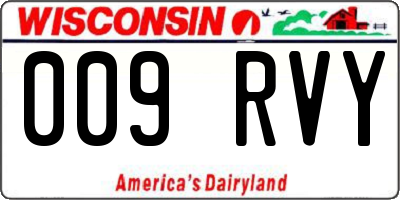 WI license plate 009RVY