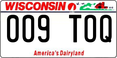 WI license plate 009TOQ