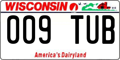 WI license plate 009TUB