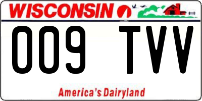 WI license plate 009TVV
