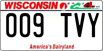 WI license plate 009TVY