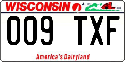 WI license plate 009TXF
