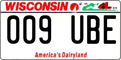 WI license plate 009UBE
