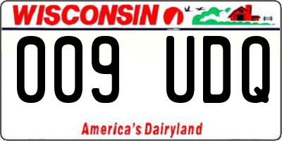 WI license plate 009UDQ