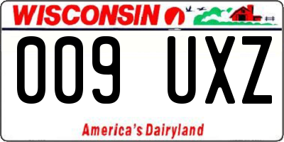 WI license plate 009UXZ