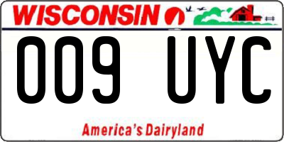 WI license plate 009UYC