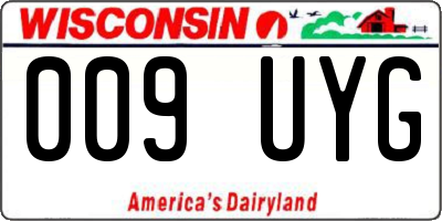 WI license plate 009UYG