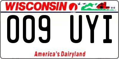 WI license plate 009UYI