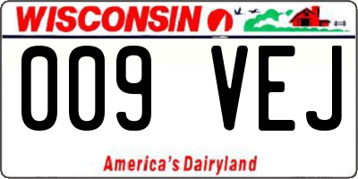 WI license plate 009VEJ