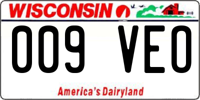 WI license plate 009VEO
