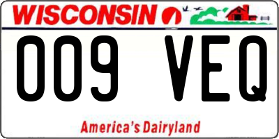 WI license plate 009VEQ