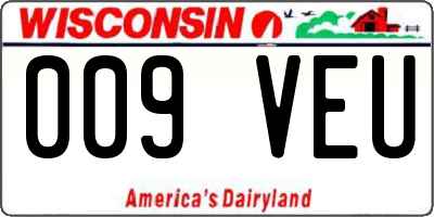 WI license plate 009VEU