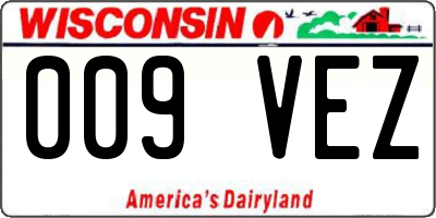 WI license plate 009VEZ