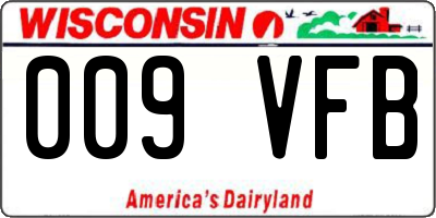 WI license plate 009VFB