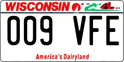 WI license plate 009VFE
