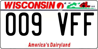 WI license plate 009VFF
