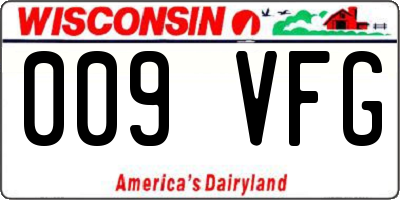 WI license plate 009VFG