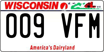 WI license plate 009VFM