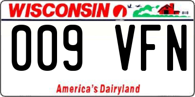 WI license plate 009VFN