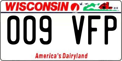 WI license plate 009VFP