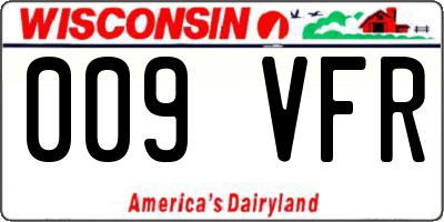 WI license plate 009VFR