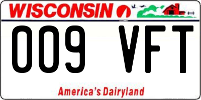 WI license plate 009VFT