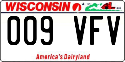 WI license plate 009VFV