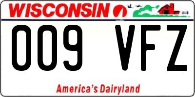 WI license plate 009VFZ