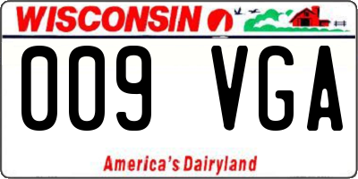 WI license plate 009VGA