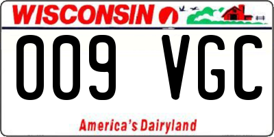 WI license plate 009VGC
