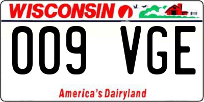 WI license plate 009VGE