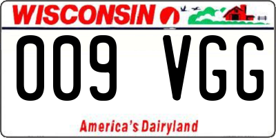 WI license plate 009VGG
