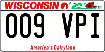WI license plate 009VPI
